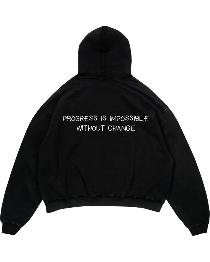 PROGRESS IS IMPOSSIBLE WITHOUT CHANGE Oversized (Backprint) Hoodie
