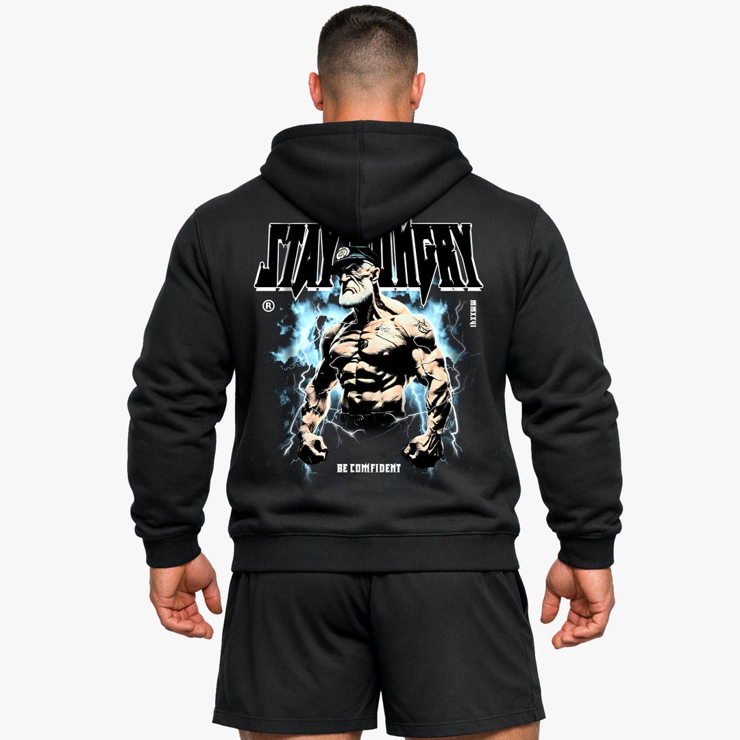 Blijf hongerig (rugafdruk) hoodie