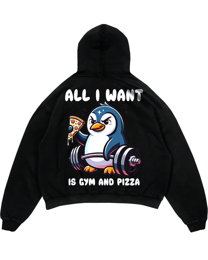 Pizza Penguine (Backprint) Oversized Hoodie